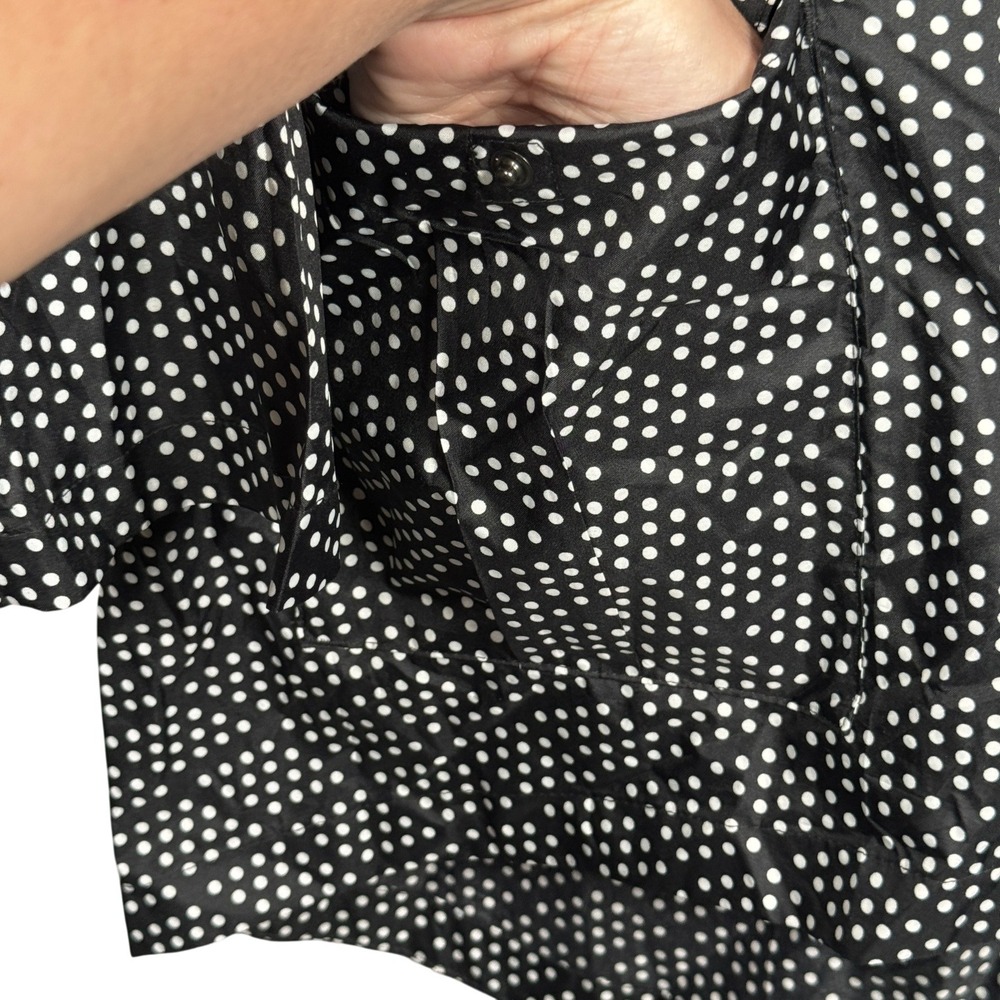 ShedRain Women's Black White Polka Dot Hooded‎ Lightweight Rain Jacket Size L - Picture 6 of 14